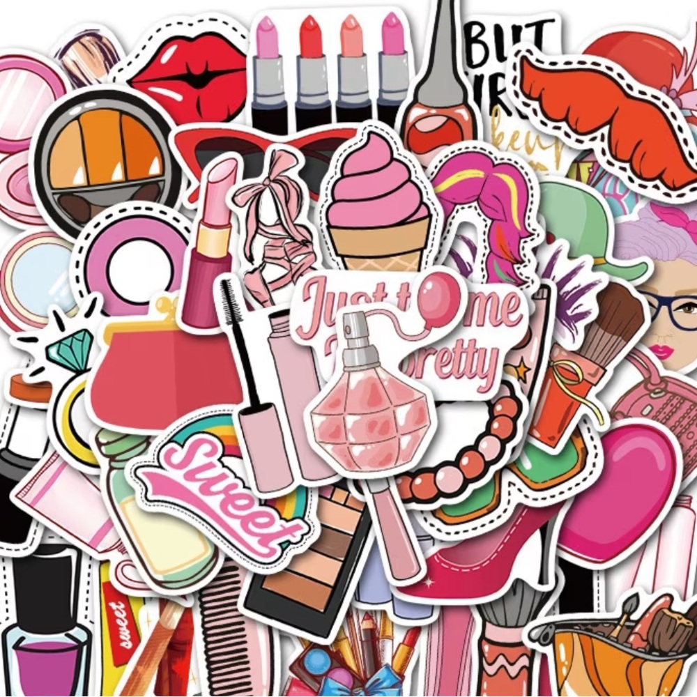 Colorful Beauty and Makeup Sticker Set